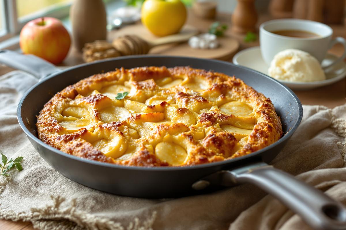 « J’ai testé ce gâteau aux pommes à la poêle : en 15 minutes, il était prêt et délicieux ! ».jpg