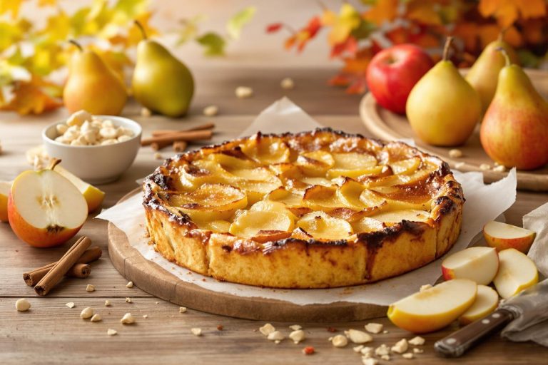 Un clafoutis tout tendre aux pommes, poires et vanille : la recette moelleuse qui transforme l’automne en douceur absolue.jpg