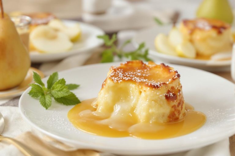 Fondant aux poires, cœur coulant et croûte dorée : un dessert élégant et plein de douceur.jpg