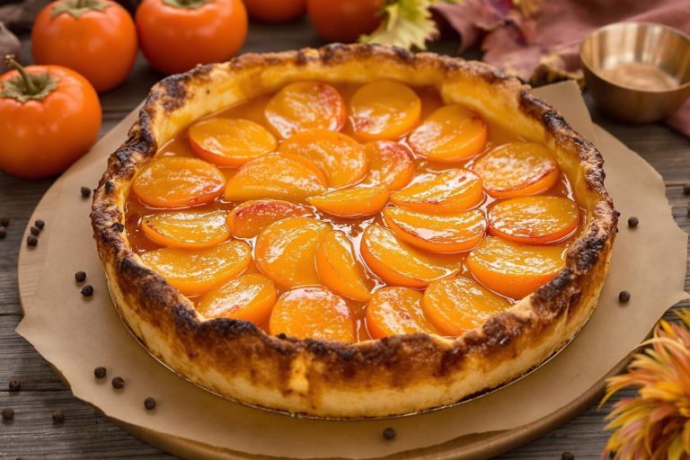 Tatin de kakis du verger, caramel fondant, sucre vanillé et pointe de poivre : un dessert d’automne à tomber de ma grand-mère.jpg