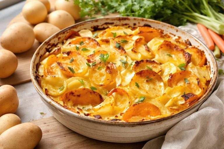 Gratin de pommes de terre, poireaux et carottes : fondant, bien doré et ultra simple à préparer.jpg