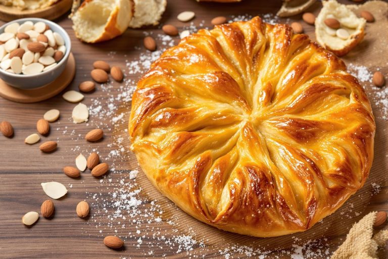 La galette des rois frangipane de Cyril Lignac : un feuilletage doré, une crème d’amande fondante et un sirop ultra-brillant.jpg